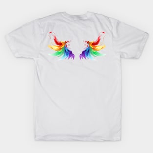 Rainbow Wings T-Shirt/Angel Wings/Designer Apparel/Kids Rainbow Baby/Rainbow Angel Wings Merchandise/Angel Wings Pillow T-Shirt